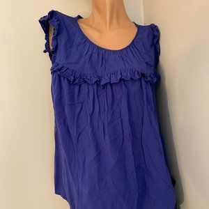 PinkBlush (Staccato) Ruffle Accent Maternity Top | Royal Blue | Size L
